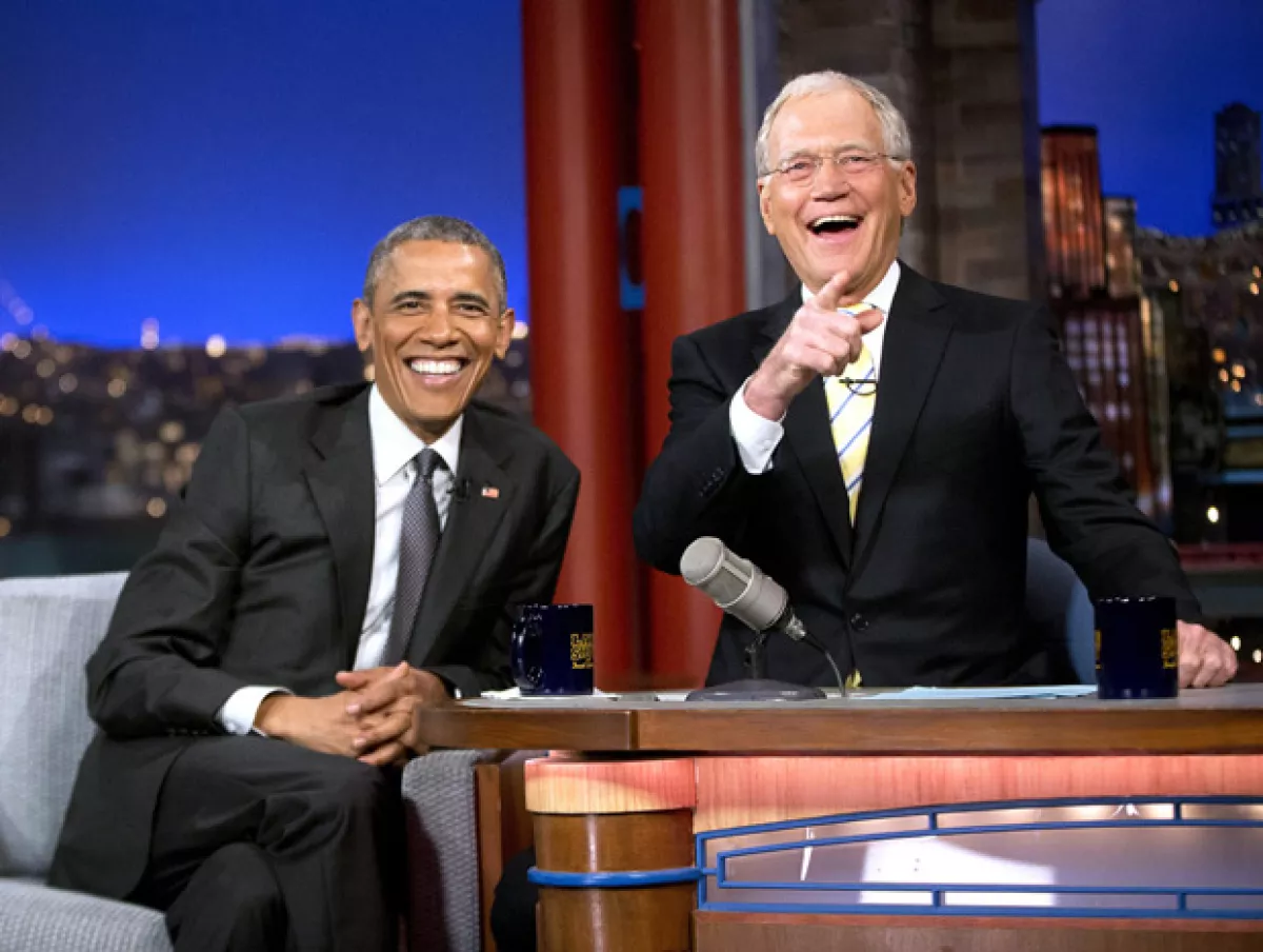 El presidente Barack Obama fue otro de los que acudieron a sus últimos programas como parte de su despedida.