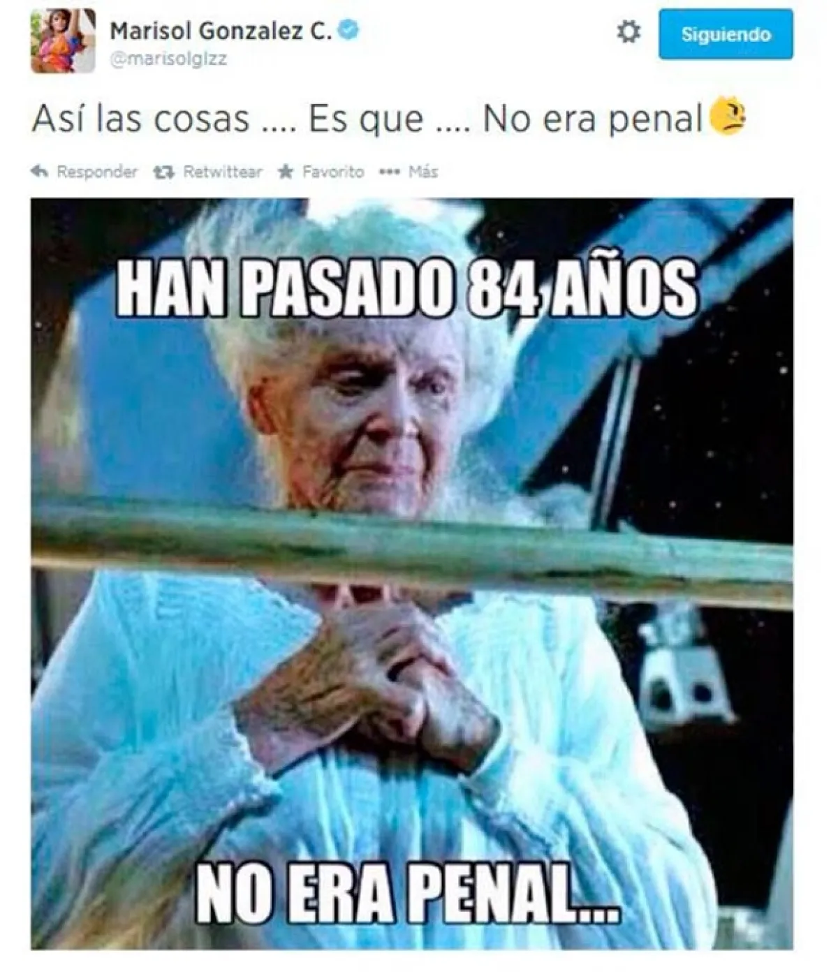 Marisol Gonzáles se burló así de la renuencia de los mexicanos a superar la derrota.