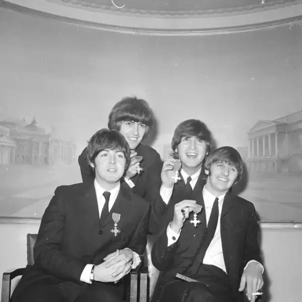 BEATLES AND THEIR M.B.E'S, LONDON , BRITAIN - 26/10/65