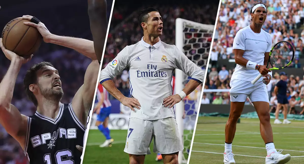 Cristiano Ronaldo, Rafael Nadal y Pau Gasol