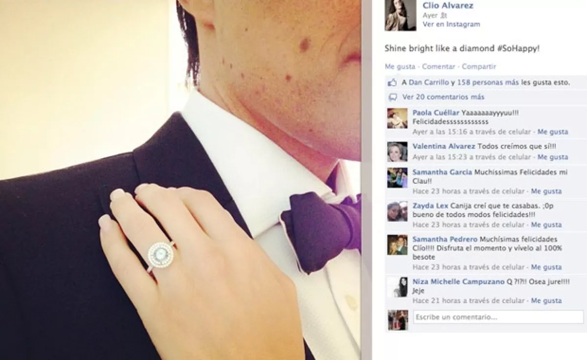 Claudia aseguró que el anillo fue parte de una sesión de fotos.