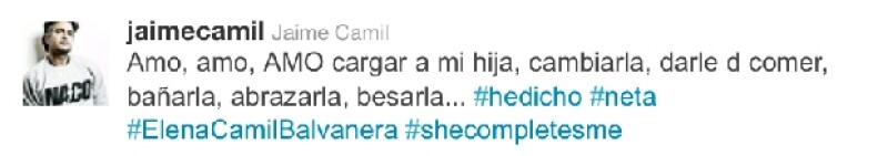 Camil ha demostrado que cumple con todas las responsabilidades de un buen padre.
