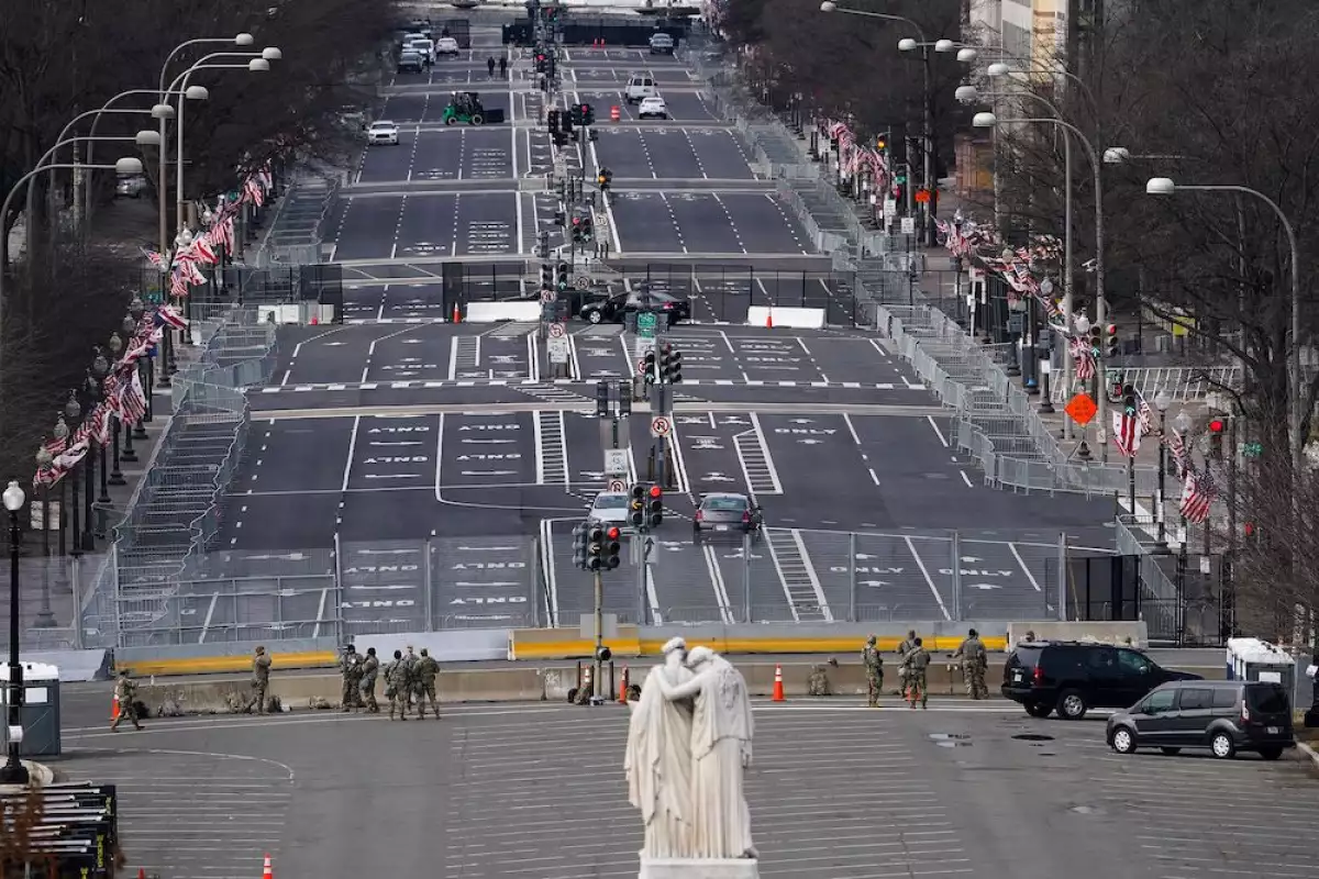 Presidential inauguration rehearsal held at US Capitol Building, Washington DC, USA - 18 Jan 2021