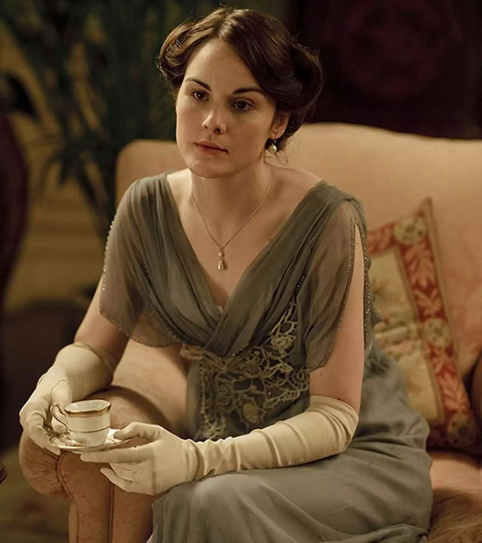 Michelle Dockery como Lady Mary Crawley en Downton Abbey.