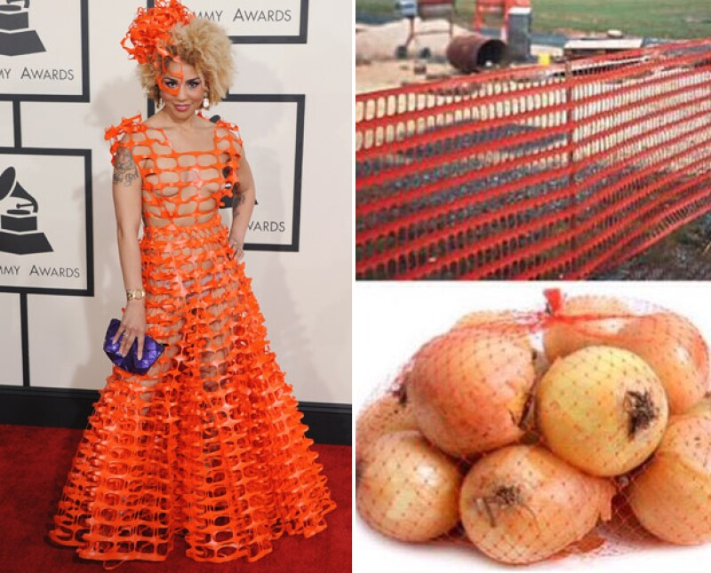 El vestido de Joy Villa dio mucho de qué hablar y es que estaba hecho estilo plástico de construcción.