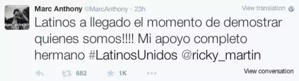 El ex esposo de Jennifer Lopez también apoyó a Ricky.