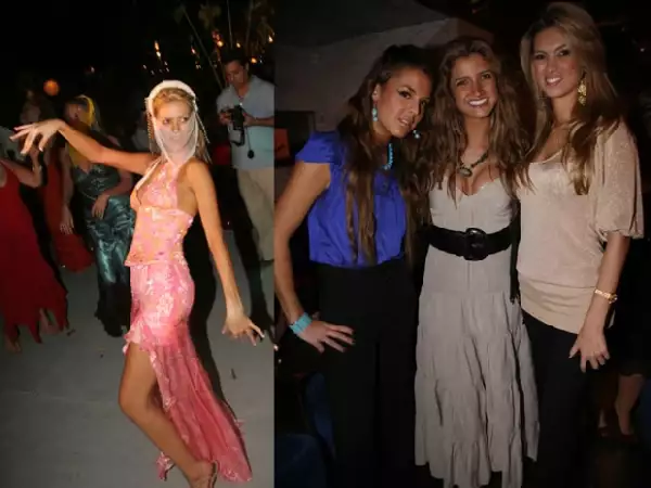 Izquierda. En la boda de Christian O´Farrill y Gloria Torruco. Derecha. Aline Rojas Alejandra Gómez Sainz y María Elena Torruco en el cumpleaños de Luis Miguel Moreno