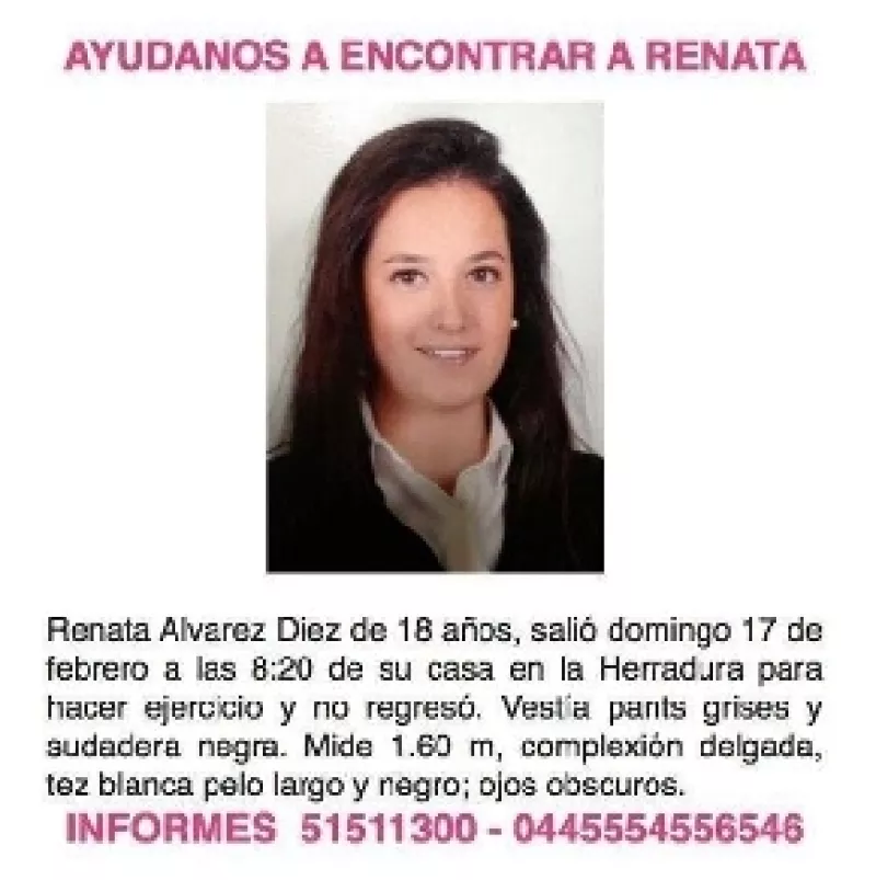 La madre de la joven desaparecida la mañana del domingo en el Estado de México, aseguró que en el circuito cerrado se aprecia que una persona va detrás de ella, pero no se logra confirmar nada.