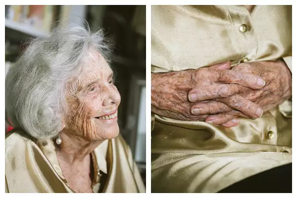 Elena Poniatowska retratada en su casa de Chimalistac.