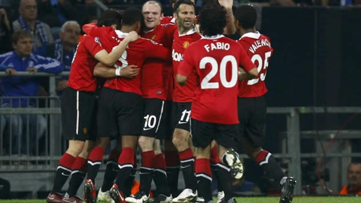 El Manchester United festeja un gol