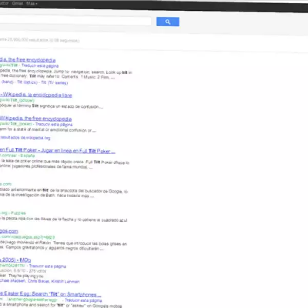 Si consultas el término ‘Tilt’, la página te dará los resultados de forma inclinada.