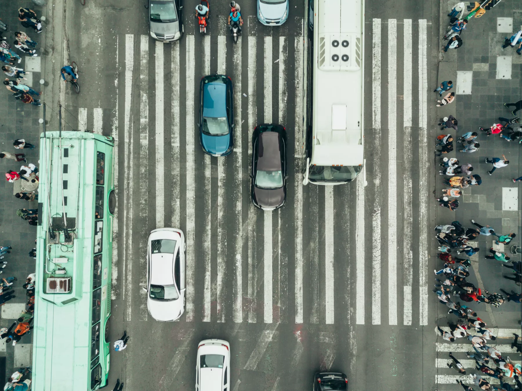Aerial View of a Crossing in Mexico City