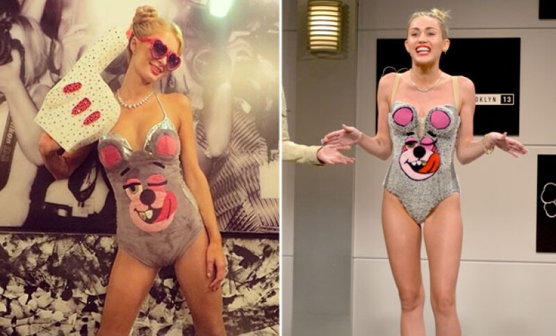 Paris se apropió de la imagen de Miley para impresionar a sus amigos el Halloween pasado.