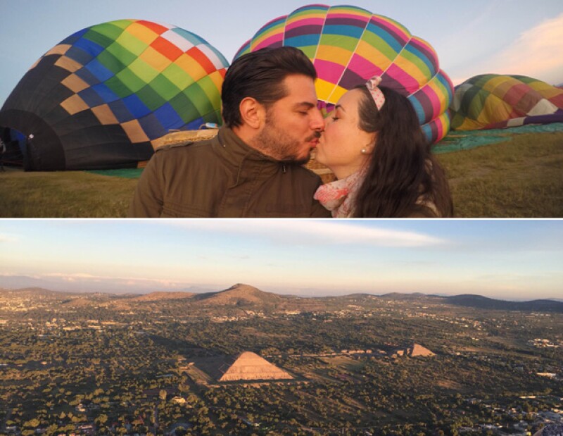 La privilegiada vista de la pareja desde su despegue en Tepoztlán.