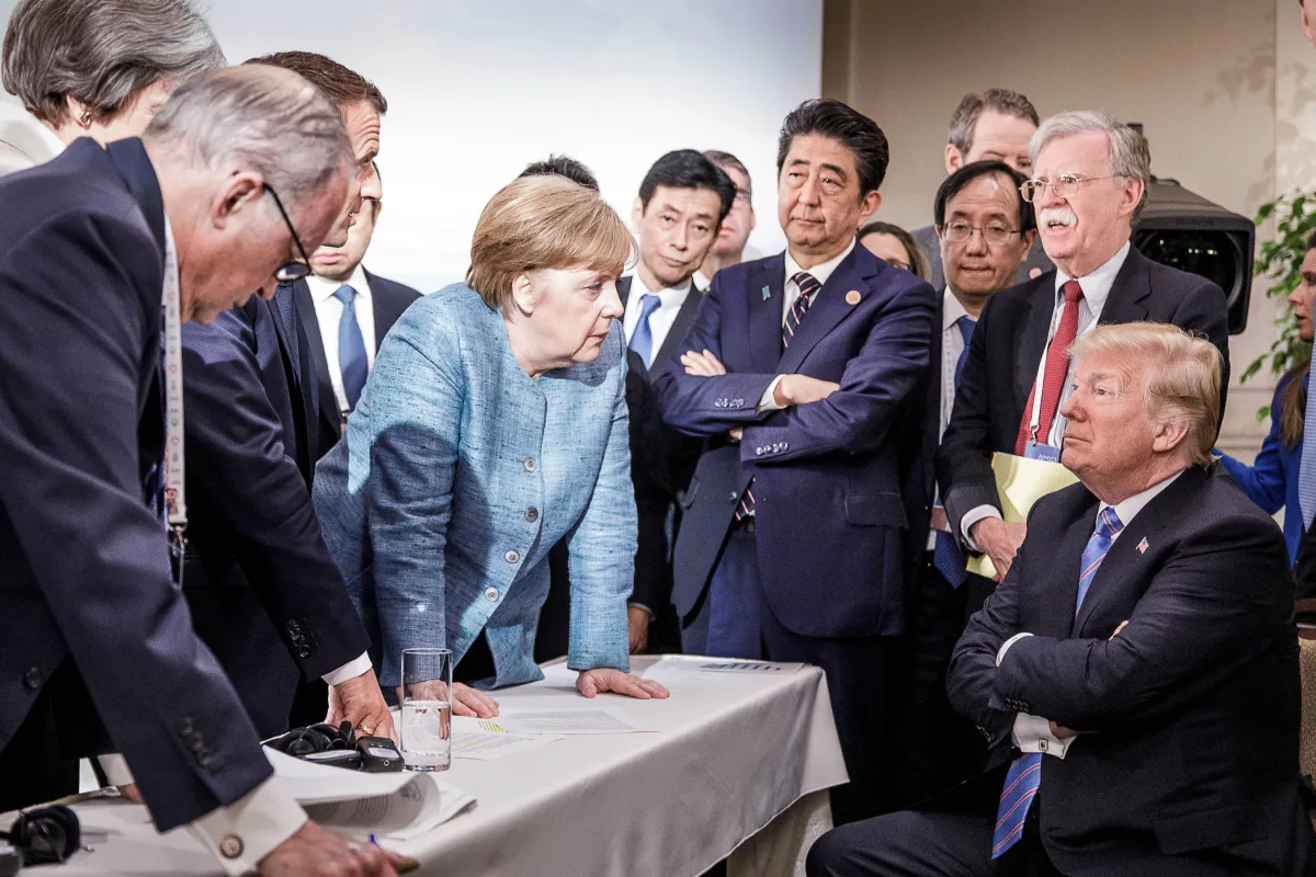 trump merkel canada g7 viral