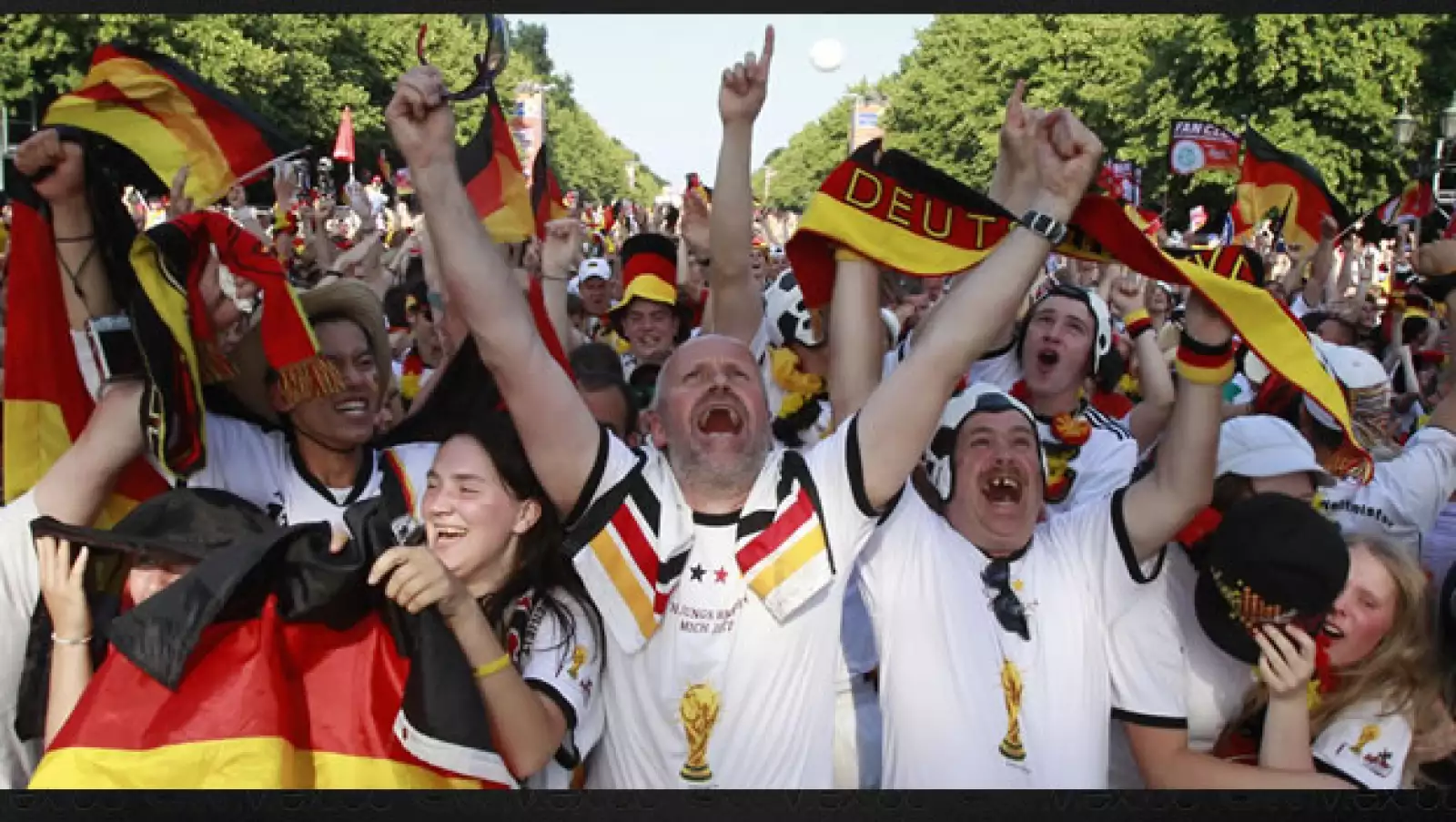 Aficionados alemanes felices