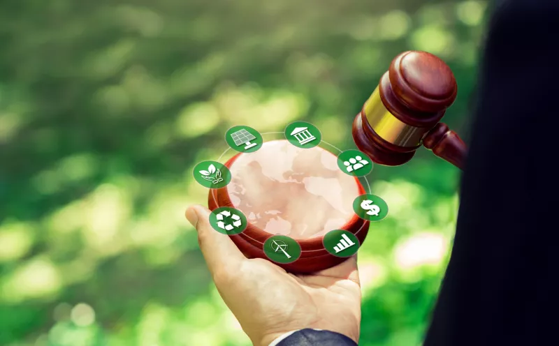 Law world for environmental regulation, sustainable environment conceptworld.