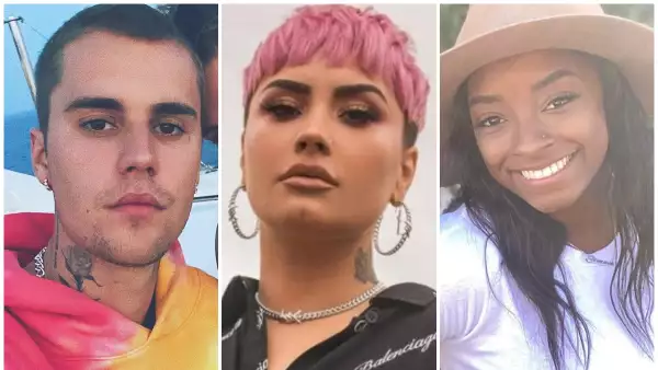 Justin Bieber, Demmi Lovato y Simone Biles