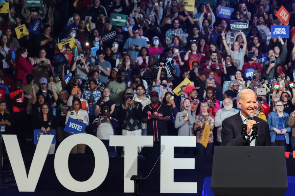 El presidente Joe Biden en un evento de la campaña del Partido Demócrata.