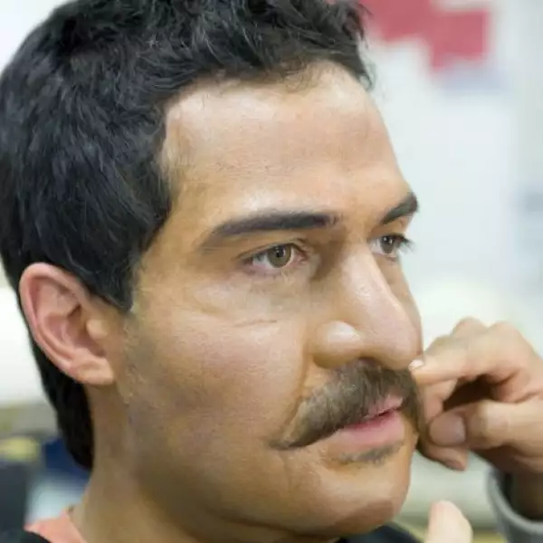 Luego se encargaron de ponerle barba para un toque más real.