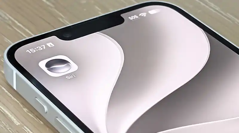 Imagen de la pantalla principal de un iPhone exponiendo la nueva aplicación de Siri AI, ya disponible en México y en español.