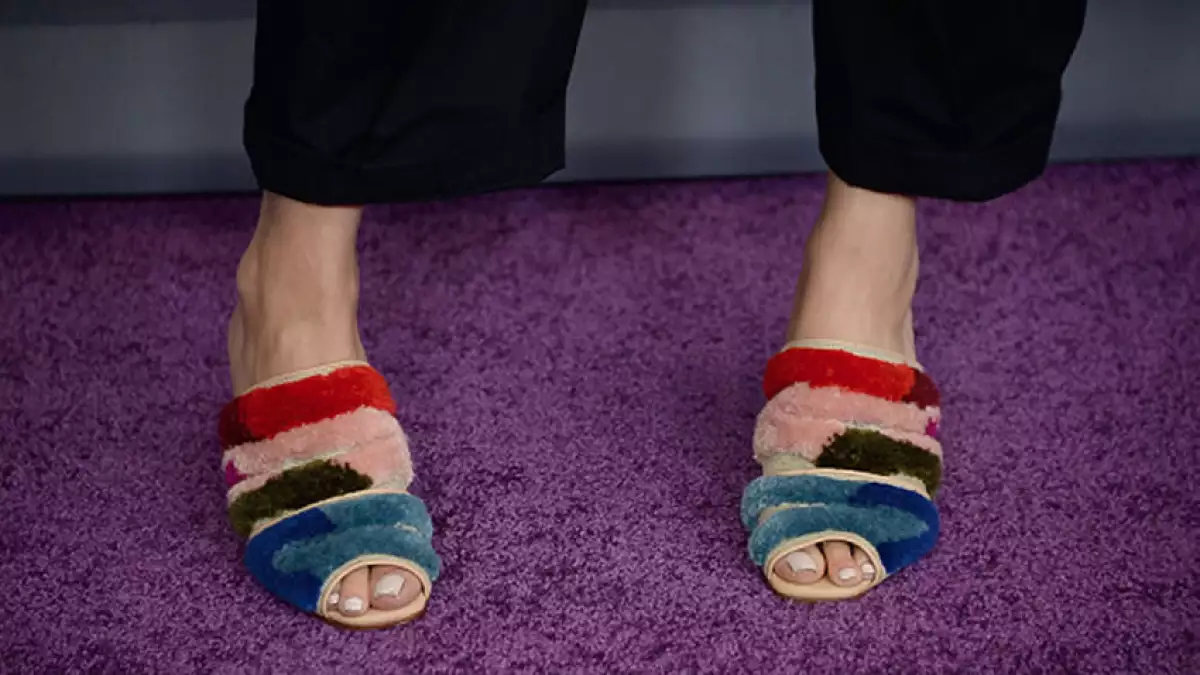 Furry faux shoes
