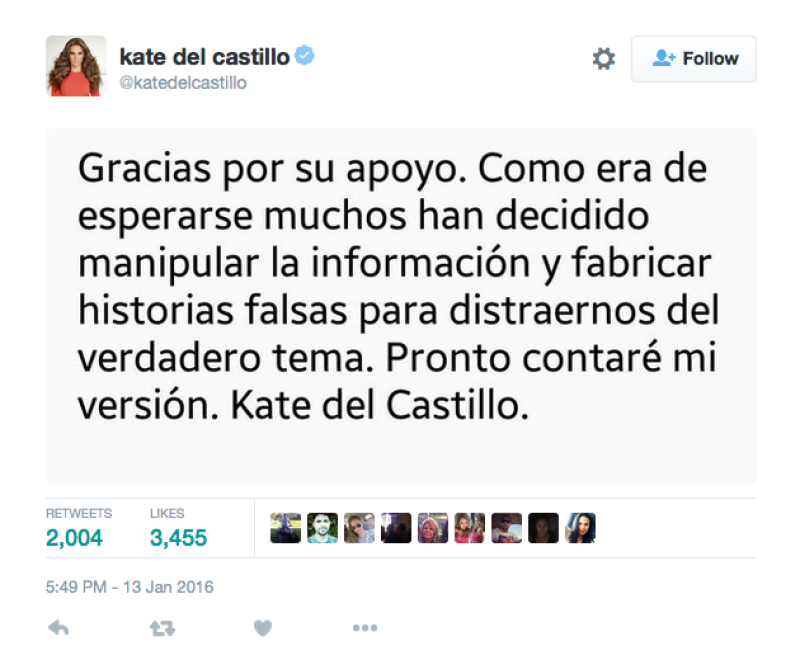 El mensaje que hace unos minutos envió la actriz.