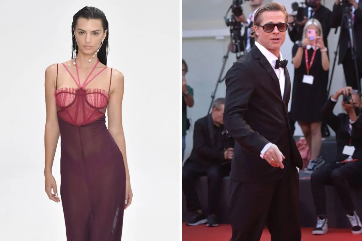 Emily Ratajkowski y Brad Pitt