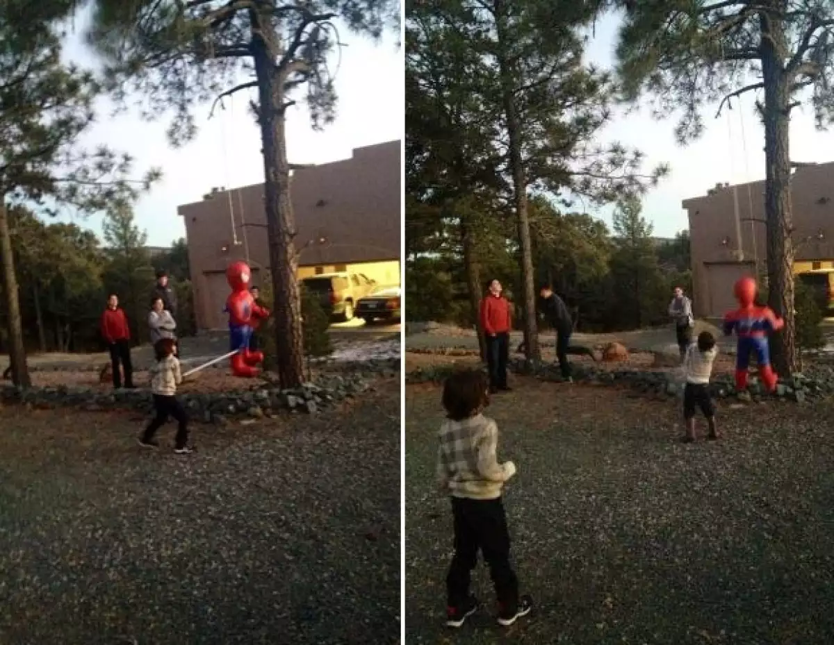 La actriz cuidó mucho de no mostrar la cara de sus hijos.