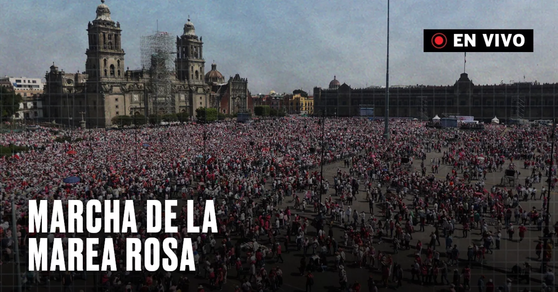 Marcha de la marea rosa en vivo: Xóchitl Gálvez y Santiago Taboada en el Zócalo