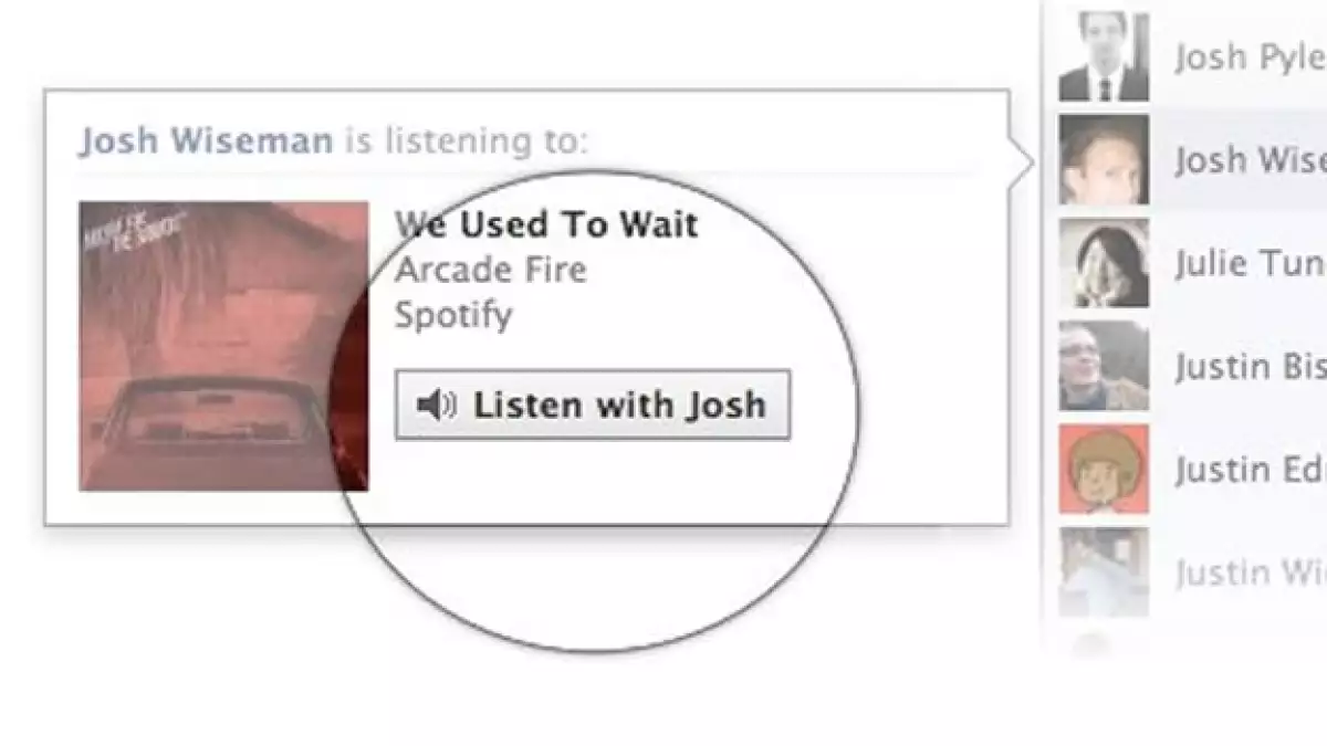 Facebook escuchar música