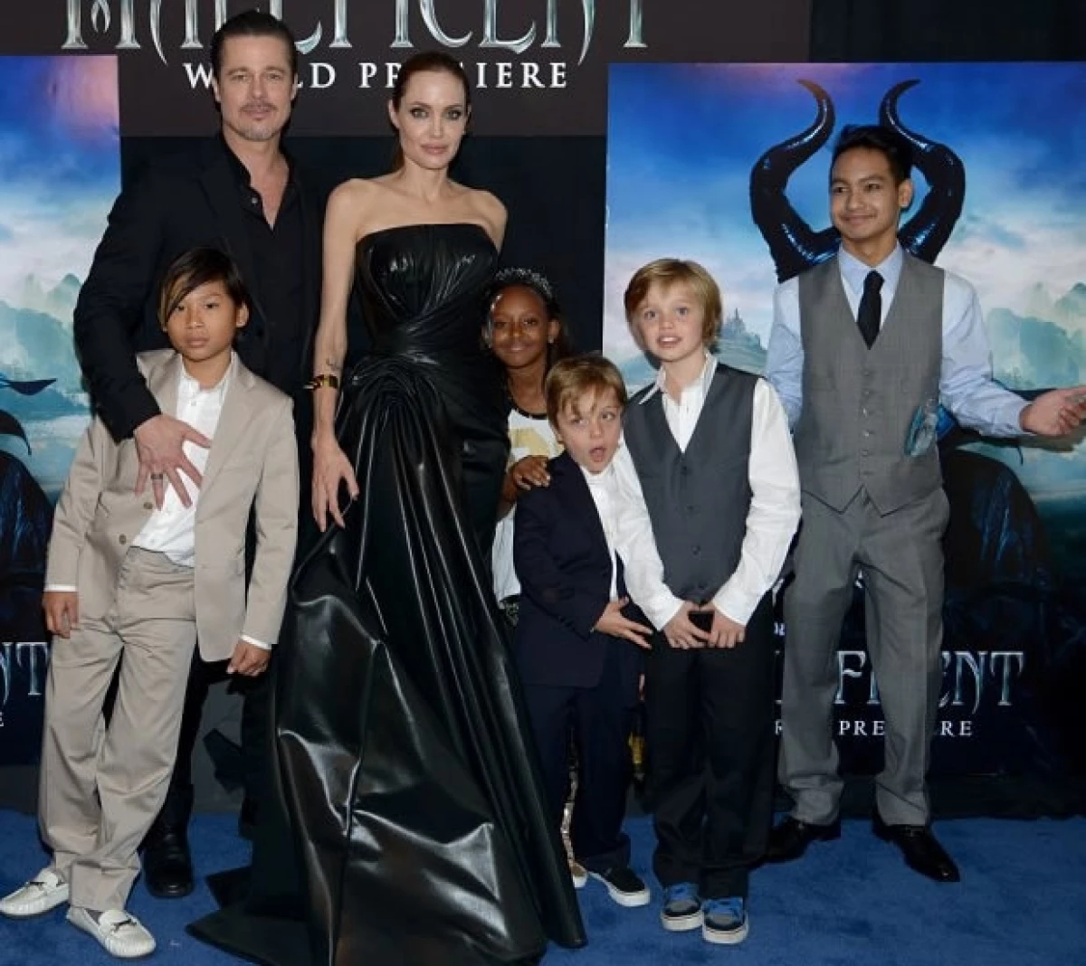 La protagonista de la película de Disney, acompañada por Brad Pitt, no dudó en llevar a sus hijos al esperado estreno del filme.