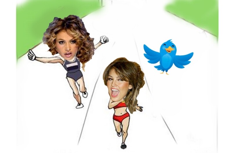 Thalía dejó a atrás a Paulina Rubio en la carrera de quién tiene más followers en Twitter.