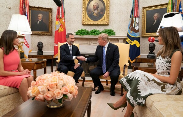 Reina Letizia, rey Felipe VI, Donald Trump y Melania Trump.