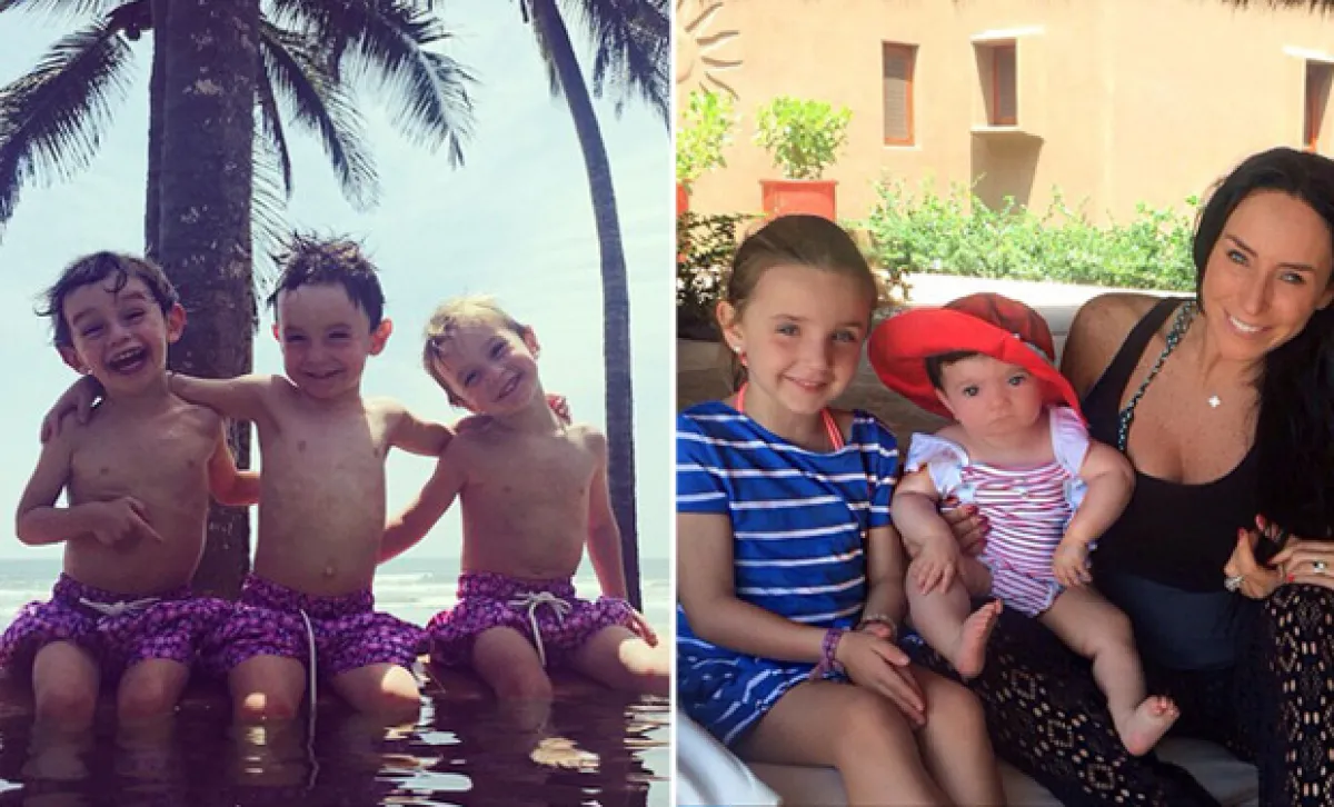 Inés se escapó a la playa con sus hijos a casa de una de sus amigas. Ellos parecían muy felices.
