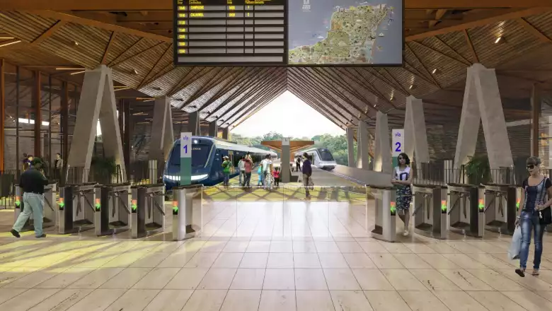 Así será la estación del Tren Maya en Palenque