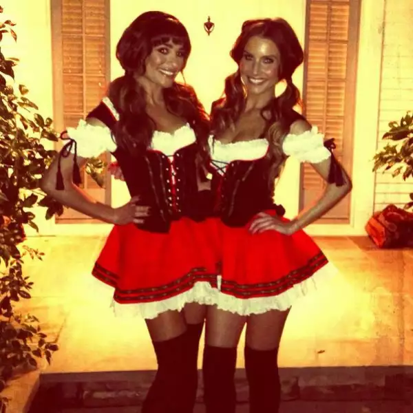 Lea Michele decidió festejar Halloween 2013 vestida muy al estilo Oktoberfest.