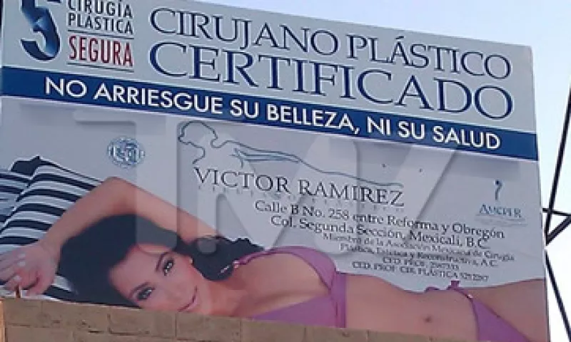 La clínica que usa la imagen de Kim Kardashian está ubicada en la calle B número 258, entre Reforma y Obregón, en la colonia segunda sección de Mexicali. (Foto: Notimex)