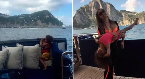 La cantante se encuentra acompañada de sus hijos en este viaje por Italia.