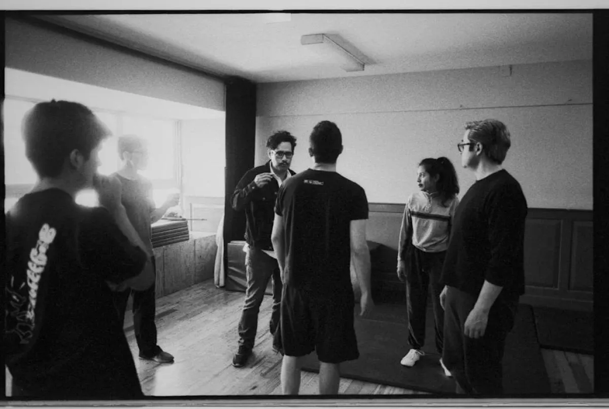 Rigoberto Perezcano durante la filmación de Los amantes se despiden con la mirada. 
