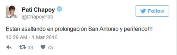 Este es el primer tuit que escribió Pati Chapoy.