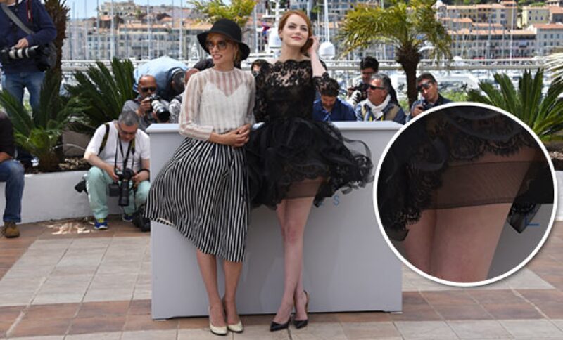 Emma no pudo controlar que su Oscar de la Renta destacara su ropa interior.