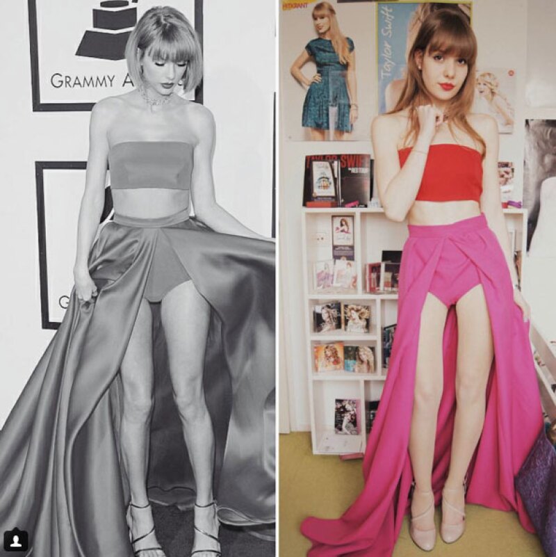 La adolescente de 18 años copia a la perfección los outfits de su ídolo.