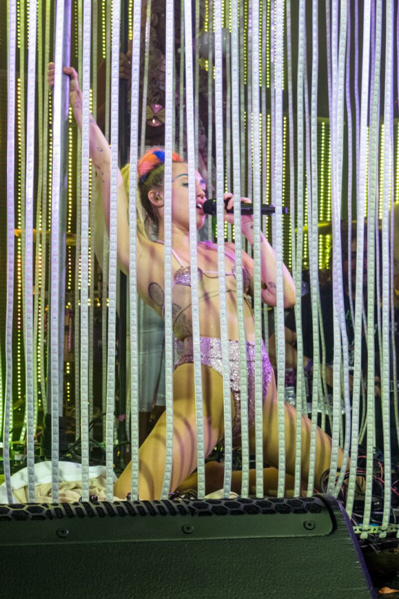 Bailes eróticos y travestis pesentó en su show.
