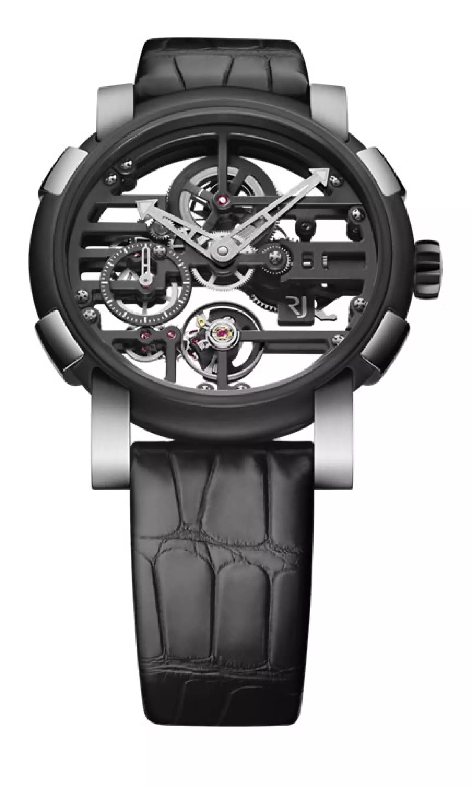 RJ-Romain Jerome- Skylab 48 Red está inspirado en la primera estación espacial de la NASA y ofrece una vista del movimiento mecánico. El lujoso modelo lleva 21 rubíes.