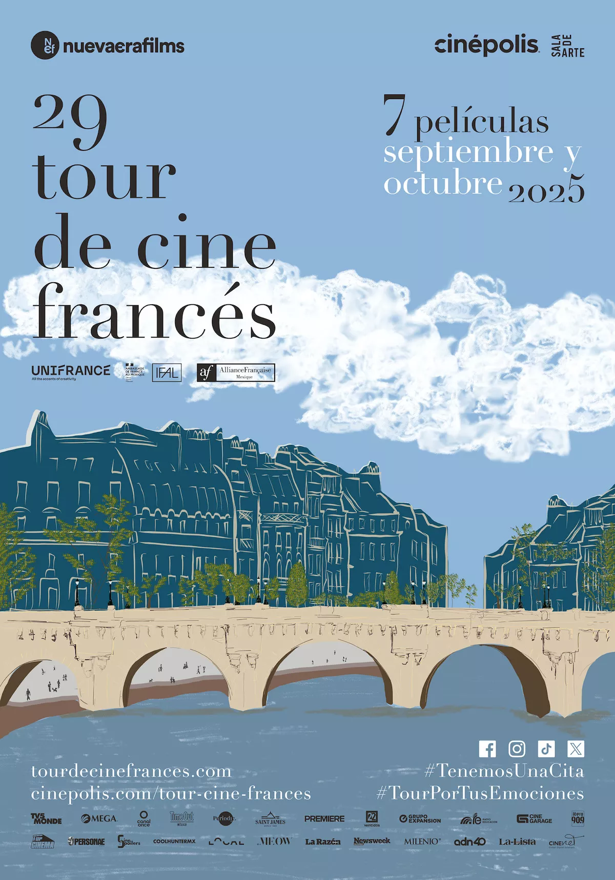 Póster oficial del Tour de Cine Francés. 
