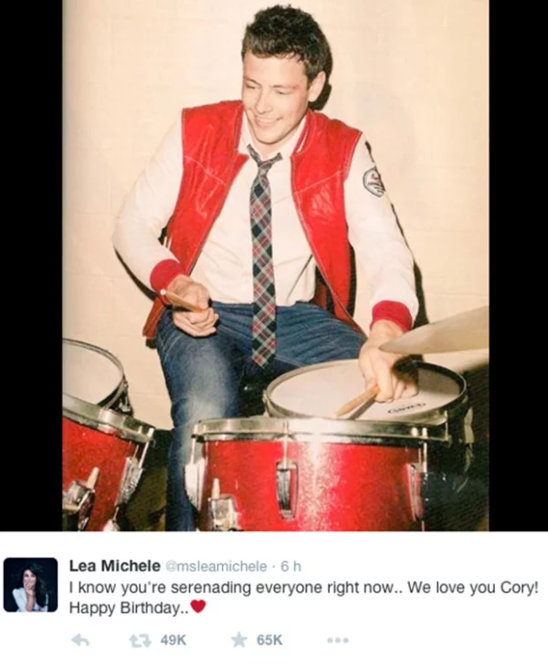 Con esta foto fue como Lea recordó el cumpleaños de Cory.