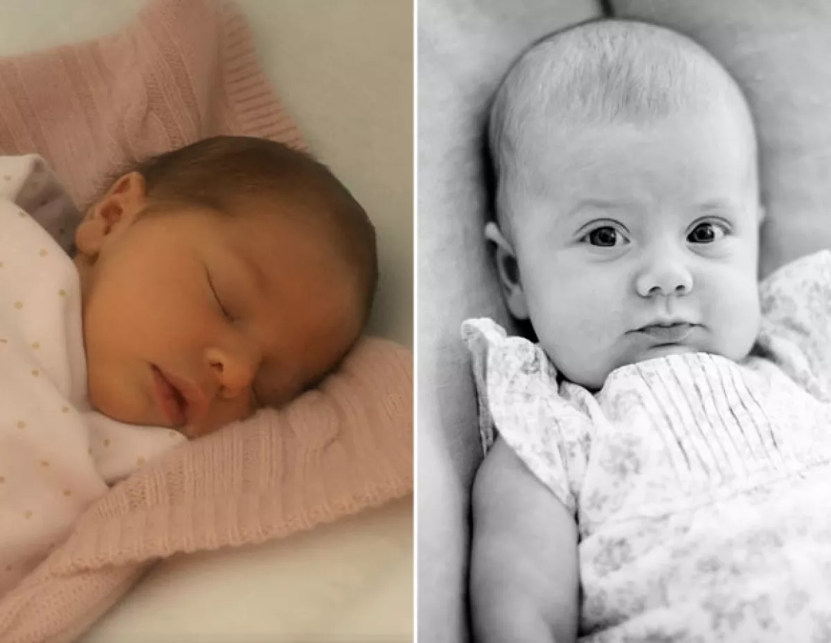 Estas son de las primeras fotos de las Princesitas recién nacidas.