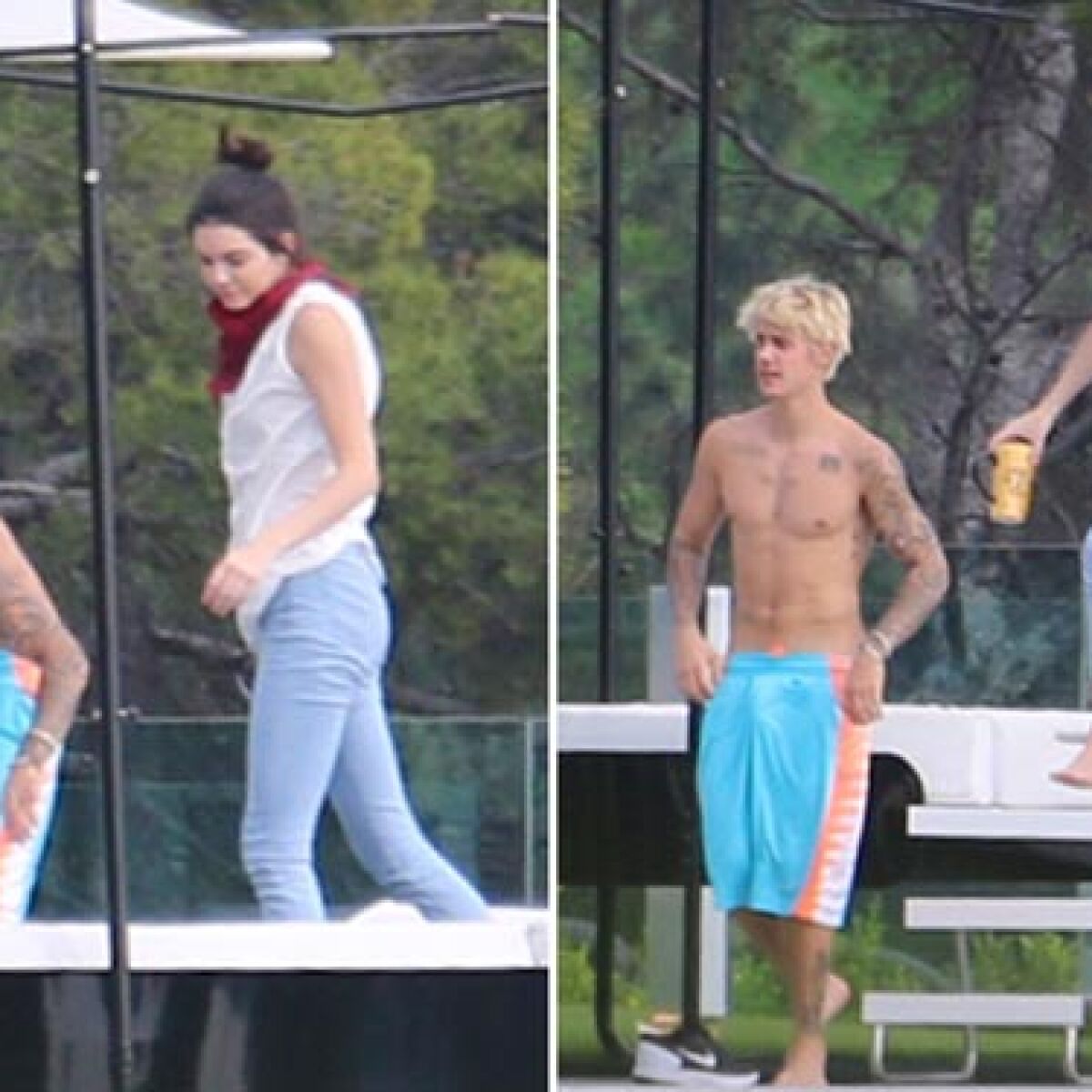 Kendall Jenner y Justin Bieber hacen su propia 'pool party'
