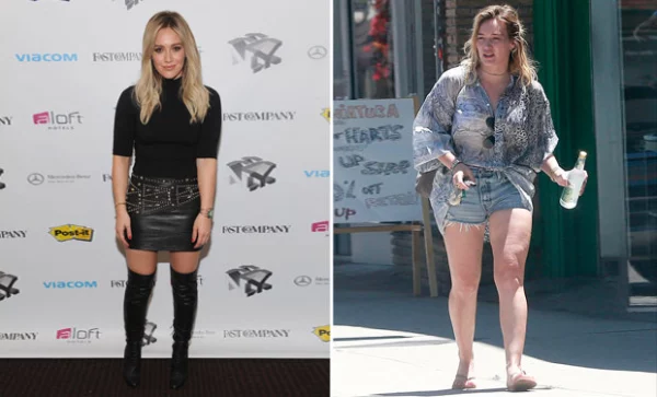 El antes y después de Hilary Duff es muy evidente.